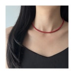 브헤 matt red swarovski pearl 무광 레드 정품 스와로브스키 진주 목걸이 057