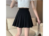 밀키부 [오피스룩/몸매보정]하이웨스트 레이어드 체인 숏스커트 여름 주름 치마 오피스룩 하객룩 댄스 커버 A라인 플리츠 블랙 베이지 빅사이즈... 