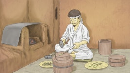 여름철 선물인 부채를 만드는 선자장<소중한 기억 속 푸짐한 情, 시장<지역N문화 테마 여름철 선물인 부채를 만드는 선자장