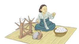 목화솜으로 무명을 짜는 샛골나이<소중한 기억 속 푸짐한 情, 시장<지역N문화 테마 목화솜으로 무명을 짜는 샛골나이