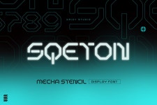 Sqeton – Mecha Stencil Display Font - FREE Font :: Behance Sqeton – Mecha Stencil Display Font - FREE Font