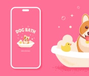 Grooming salon Dog bath | Vector illustration :: Behance Grooming salon Dog bath | Vector illustration