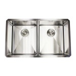 a Review about eModernDecor 32 in. x 19 in. x 10 in. 16-Gauge Stainless Steel Undermount 50/50 Double Bowl Kitchen Sink at Lowes.com