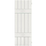 Ekena Millwork 2-Pack 18-in W x 37-in H White Board and Batten Wood Western Red Cedar Exterior Shutters in the Exterior Shutters... 