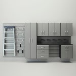 Write a Review about Flow Wall 8 pc Jumbo Cabinet Set 192-in W x 72-in H Silver Composite Wood Garage Storage System at Lowes.com