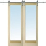 MMI DOOR 72-in x 96-in Unfinished Poplar Unfinished Poplar Veneer Double Barn Door (Hardware Included) in the Barn Doors... 