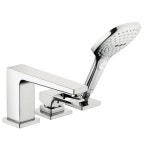 Hansgrohe Metropol Chrome 1-Handle Residential Deck Mount Roman Bathtub Faucet with Hand Shower in the Bathtub Faucets department... 