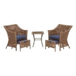 Garden Treasures Bay Garden 5-Piece Steel Frame Patio Conversation Set with Cushions Cushions at Lowes.com