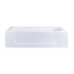 Kingston Brass Aqua Eden 60-in White Cast Iron Rectangular Left-Hand Drain Alcove Bathtub at Lowes.com