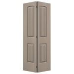 JELD-WEN Santa Fe 36-in x 80-in Sand Piper 2-Panel Round Top Plank Prefinished Molded Composite Bifold Door (Hardware Included)... 