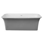 ALFI brand 35.63-in W x 66.88-in L White Natural Stone Composite Rectangular Center Drain Freestanding Bathtub in the Bathtubs... 