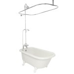 American Bath Factory Trinity 30-in W x 60-in L White Acrylic Oval Reversible Drain Clawfoot Bathtub and Faucet Included in the... 