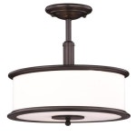 Cascadia Carlisle 13.5-in Noble Bronze Transitional Incandescent Semi-flush Mount Light at Lowes.com