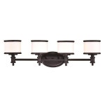 Cascadia Carlisle 4-Light 30.25-in Noble Bronze Cylinder Vanity Light at Lowes.com