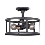 Cascadia Akron 12-in Oil Rubbed Bronze Farmhouse Incandescent Semi-flush Mount Light at Lowes.com