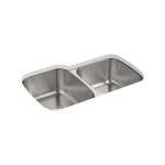KOHLER Ballad 31-1/2-in x 20-1/2-in x 9-in Under-Mount Large/Medium Double-Bowl Kitchen Sink Not Applicable at Lowes.com