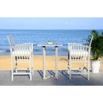 Safavieh Chante 3-Piece Gray Wood Frame Patio Set with Beige Cushions at Lowes.com