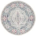 Safavieh Madison 900 6-ft-7-in x 6-ft-7-in Round (Light Gray/Fuchsia) at Lowes.com