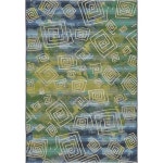 Unique Loom Vortex Outdoor Navy Blue/Green Rectangular Indoor/Outdoor Machine-Made Bohemian/Eclectic Area Rug (Common: 5 x 8;... 