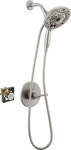 75 GPM at Lowes.com Delta Trinsic 14S Stainless In2ition Dual/Combo Shower Head with 1-Handle Shower Faucet and Mixing Valve -1.... 