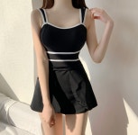 모모키니 (당일출고) 프렌치무드 2PCS 배색 모노키니 스커트세트 수영복 비키니 빅사이즈 플러스 66사이즈 77사이즈