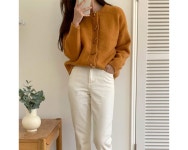 모노간지 가을 루즈핏 라운드 나무 떡볶이 단추 간절기 데일리 울 도톰 긴팔 니트 가디건(베이지 블랙 카멜)모노간지2093413