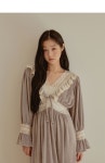 무드바이유 [커플] 뮬라 밍크스판 원피스 파자마