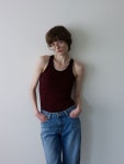 [문선]Marine Stripe Sleeveless Top / Cherry Coke [W CONCEPT]