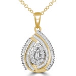 2/5 CTW Round Diamond Pear Pendant Necklace in 14K Yellow Gold (MDR210044) | Best Buy Canada