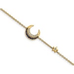 14K Yellow Gold Moon and Star Blue Sapphire Bracelet (7 inches) | Best Buy Canada