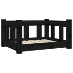 vidaXL Dog Bed Black 55.5x45.5x28 cm Solid Wood Pine | Best Buy Canada