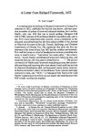 Project MUSE - A Letter from Richard Farnworth, 1652