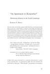 Project MUSE - “An Apartment to Remember”: Palestinian Memory in the Israeli Landscape