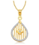 Vighnaharta Guitar Flora Gold and Rhodium Plated Pendant - [VFJ1158PG]: Buy Vighnaharta Guitar Flora Gold and Rhodium Plated... 