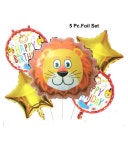 Lion 5 Pc Theme Party Birthday Decorations Foil Balloons Bouquet Set for Decoration (Pack of 5 Jungle Theme) - Buy Lion 5 Pc... 
