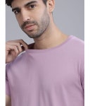 Paul Street - Mauve 100% Cotton Slim Fit Mens T-Shirt ( Pack of 1 ) - Buy Paul Street - Mauve 100% Cotton Slim Fit Mens T-Shirt... 