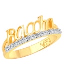 Vighnaharta Romantic Word BACCHA CZ Gold and Rhodium Plated Alloy Ring for Women and Girls - [VFJ1262FRG10]: Buy Vighnaharta... 