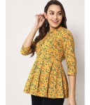Kbz - Yellow Cotton Womens Peplum Top ( Pack of 1 ) - Buy Kbz - Yellow Cotton Womens Peplum Top ( Pack of 1 ) Online at Best... 