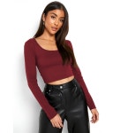 AUSK - Maroon Cotton Blend Women's Crop Top ( Pack of 1 ) - Buy AUSK - Maroon Cotton Blend Women's Crop Top ( Pack of 1 ) Online... 