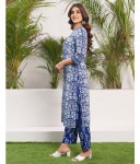 Skylee Rayon Printed Kurti With Pants Womens Stitched Salwar Suit - Blue ( Pack of 1 ) - Buy Skylee Rayon Printed Kurti With... 