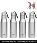 Buy Milton Super 1000 Single Wall Stainless Steel Bottle, Set of 4, 1000 ml Each, Silver | 100% Leak Proof | Office Bottle | Gym... 