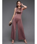 Miss Chase Mauve Polyester Regular Fit Womens Jumpsuit ( Pack of 1 ) - Buy Miss Chase Mauve Polyester Regular Fit Womens... 