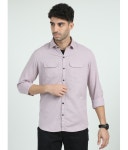 HETIERS 100% Cotton Slim Fit Solids Full Sleeves Mens Casual Shirt - Mauve ( Pack of 1 ) - Buy HETIERS 100% Cotton Slim Fit... 