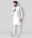 Hangup - White Silk Regular Fit Mens Kurta Pyjama Set ( Pack of 1 ) - Buy Hangup - White Silk Regular Fit Mens Kurta Pyjama Set... 