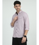 HETIERS 100% Cotton Slim Fit Solids Full Sleeves Mens Casual Shirt - Mauve ( Pack of 1 ) - Buy HETIERS 100% Cotton Slim Fit... 