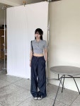 KMJ6587여성 슬림핏 카라넥 크롭 반팔 가디건