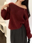 여자 가을겨울 포근한 스웨터 울모헤어 스웨터