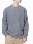 [Chance’s noi챈세스노이]Tear Punching Round Kint - Gray /M243TP06GR [W CONCEPT]