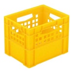 【送料無料】（まとめ）三甲(サンコー) 飲料輸送用コンテナ/ピュアクレート 【1L紙パック×12本用】 12P-2 イエロー(黄) 【×10セット】... 