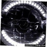 Headlight 7 ラウンドH6014 / H6017... Round H6014/H6017/H6024 White LED Ring Chrome Crystal Glass Lens Headlights：WORLD倉庫... 